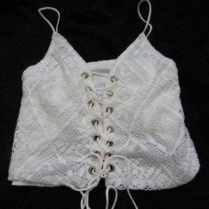 White lace tank top.